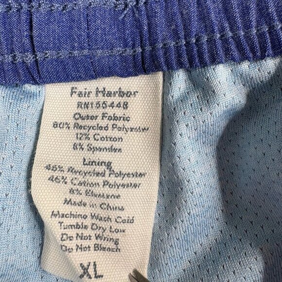 Fair Harbor Mens Blue Wave Print Drawstring Waist Swim Trunk Shorts Size XL - Picture 3 of 9